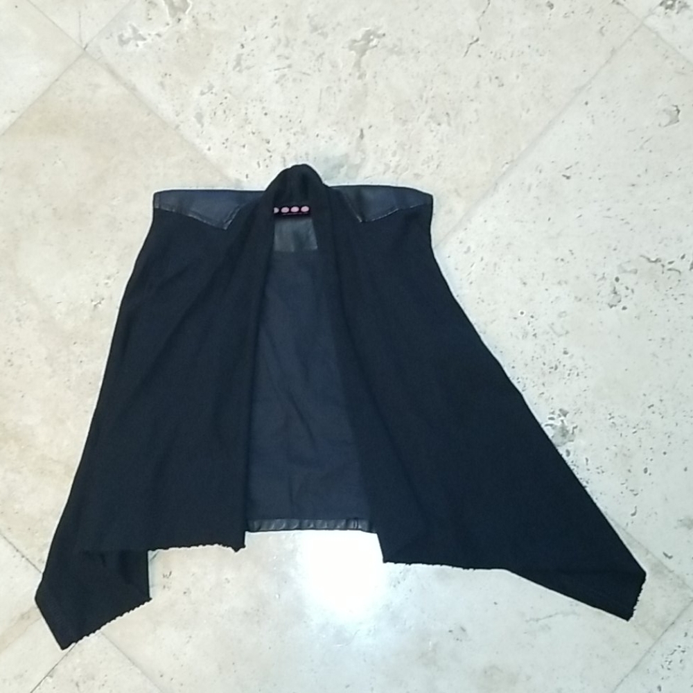 Black leather ette vest